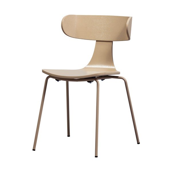 Scaun de dining în culoare naturală stivuibil cu aspect de lemn de frasin Form – WOOOD-image-3