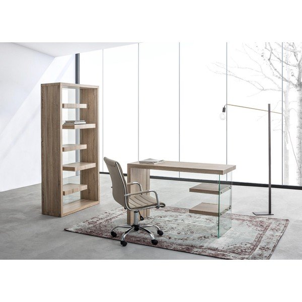 Scaun de birou taupe din imitație de piele Perth – Yes Everyday-image-1