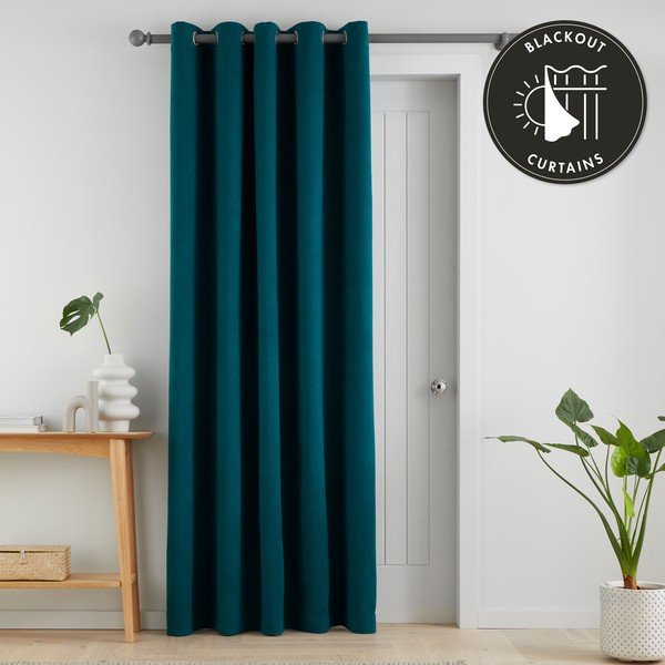 Draperie turcoaz blackout 117x213 cm cu prindere la ușă Wilson – Catherine Lansfield-image-4