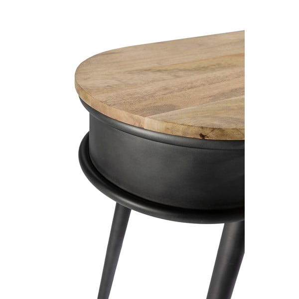 Masă consolă neagră/în culoare naturală 38x90 cm Delhi – MOME-image-3