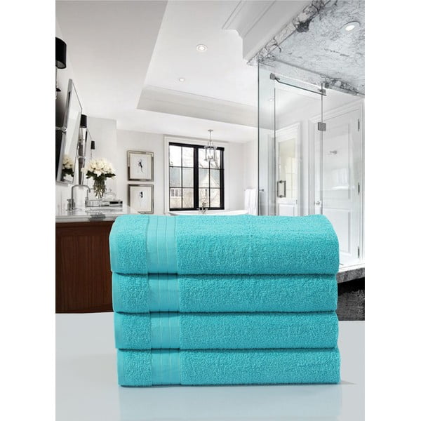 Prosoape turcoaz din bumbac 4 buc. 50x100 cm – Good Morning-image-1