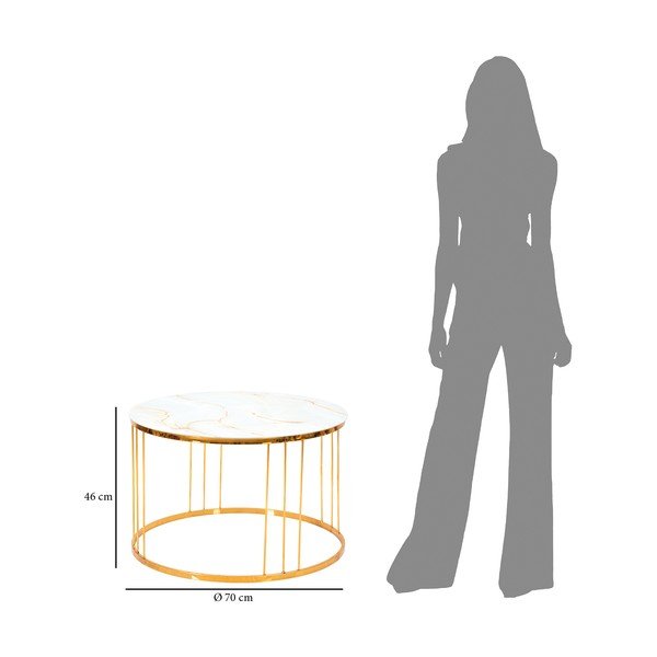 Măsuță de cafea Mauro Ferretti Simple Paris, ⌀ 70 cm, auriu-image-3