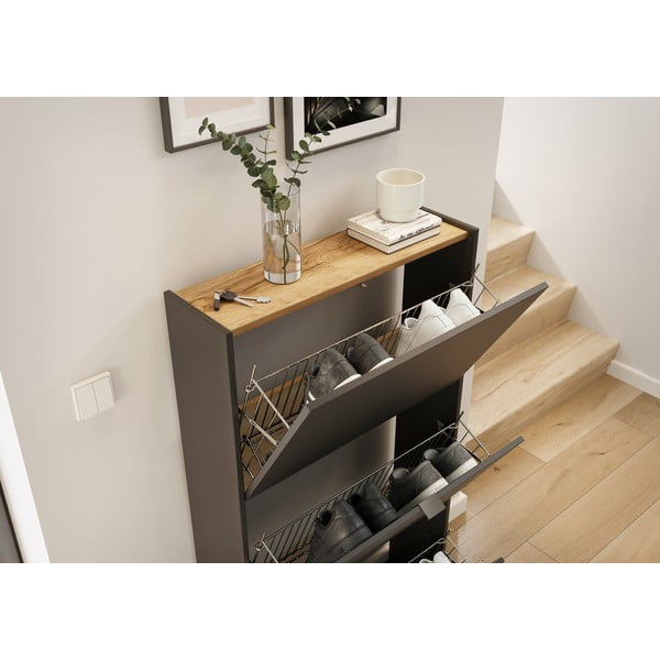 Pantofar gri antracit cu deschidere înclinată 71x127x22 cm Ameca – Germania-image-1