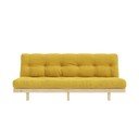 Canapea galbenă cu tapițerie din catifea reiată  200 cm Lean – Karup Design