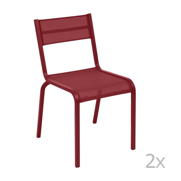 Set 2 scaune de grădină Fermob Oléron, roșu
