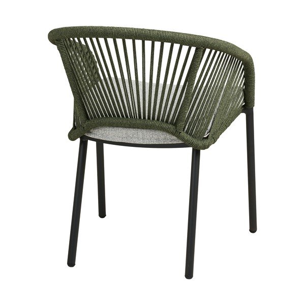 Scaun de grădină verde din metal/capitonat Novella – House Nordic-image-4