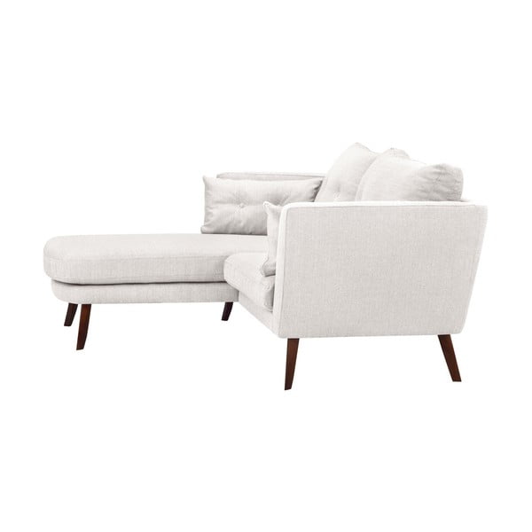 Canapea cu 3 locuri Mazzini Sofas Elena, cu șezlong pe partea stângă, crem alb-image-1