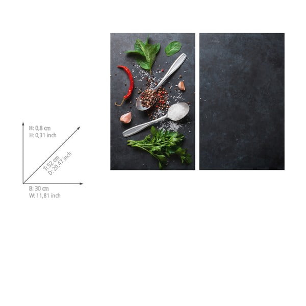 Protecții de aragaz 2 buc. din sticlă temperată 52x30 cm Basil – Allstar-image-2