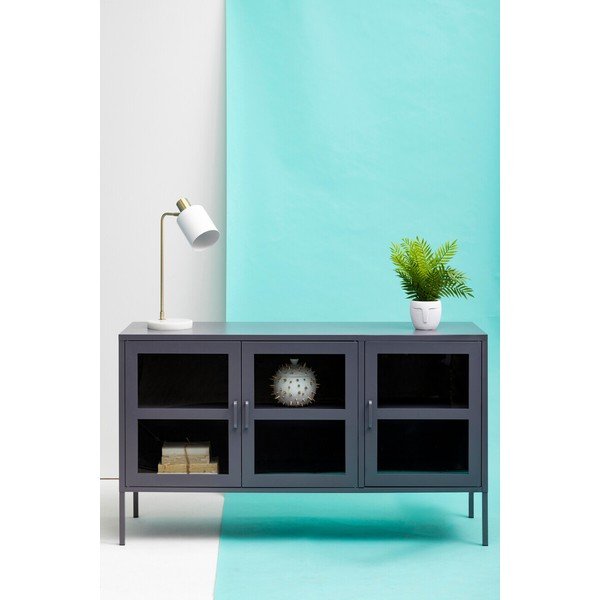 Vitrină gri din oțel 140x80x45 cm Acier – Premier Housewares-image-2