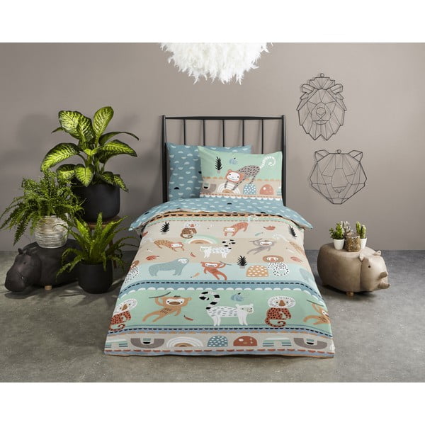 Lenjerie de pat pentru copii din bumbac pentru pat de o persoană, extinsă 140x220 cm Play – Good Morning-image-1