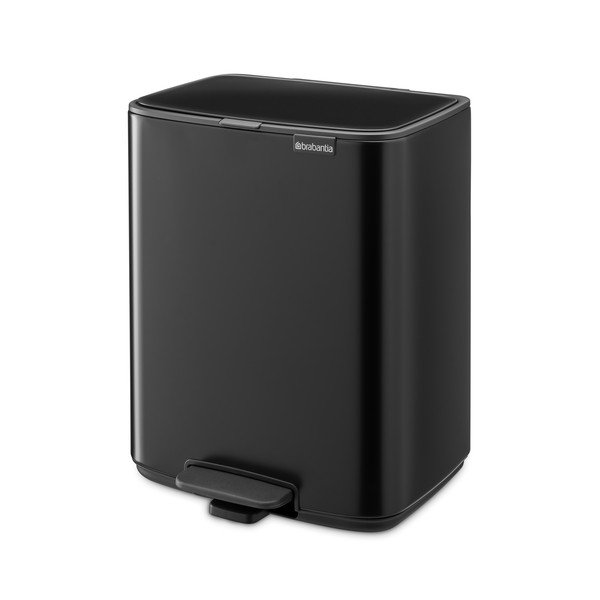 Coș de gunoi negru mat cu pedală din oțel 12 l Bo – Brabantia