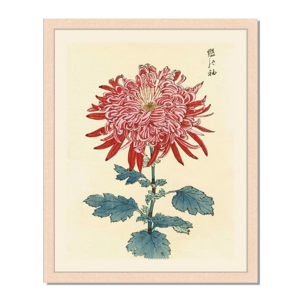 Tablou înrămat Liv Corday Asian Red Flower, 40 x 50 cm