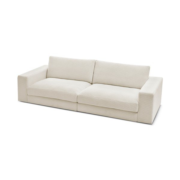 Canapea bej cu tapițerie din catifea reiată  274 cm Leonard – Bobochic Paris-image-3