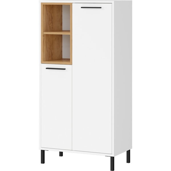 Dulap de baie înalt alb cu aspect de stejar 59x118 cm Loria - Germania-image-1