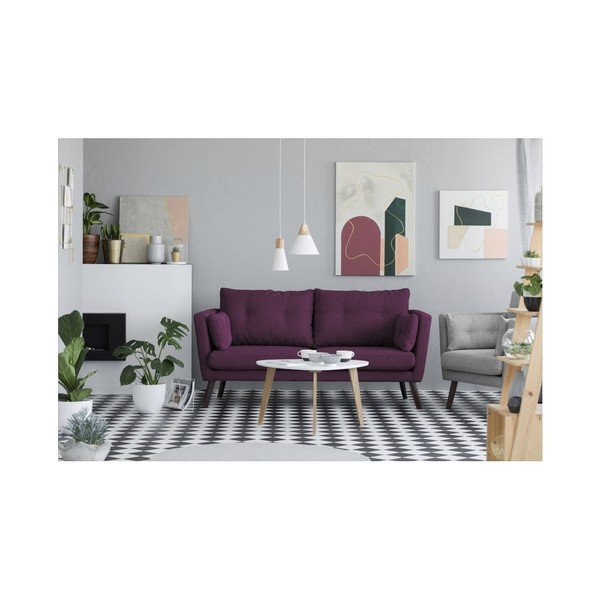 Canapea cu 3 locuri Mazzini Sofas Elena, violet-image-2