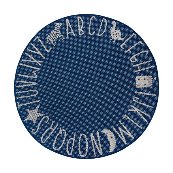 Covor pentru copii Ragami Letters, ø 120 cm, albastru
