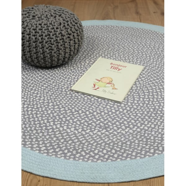 Covor țesut manual pentru copii Nattiot Brenda, ∅ 120 cm, albastru-image-3