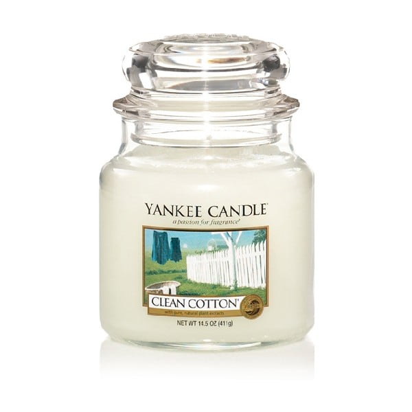 Lumânare parfumată Yankee Candle Clean Cotton, timp de ardere 65 - 90 ore