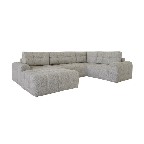 Colțar modular maro deschis extensibil/cu spațiu de depozitare (cu colț pe partea dreaptă) Lulu – Miuform