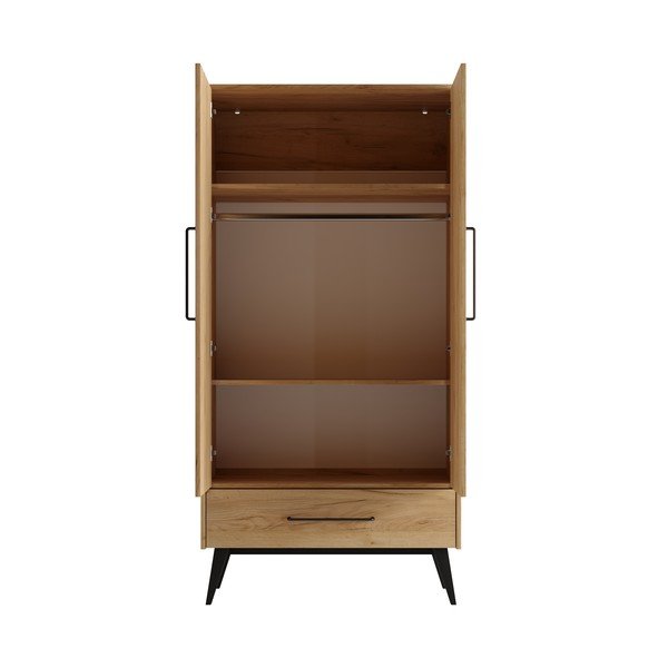 Șifonier de copii în culoare naturală cu aspect de lemn de fag 100x200 cm Retro – Pinio-image-4