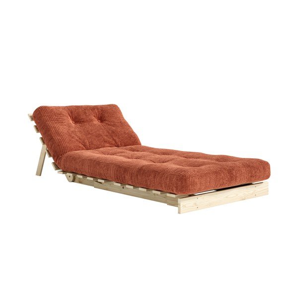 Fotoliu teracotă extensibil de tip futon cu tapițerie din catifea reiată Roots – Karup-image-4