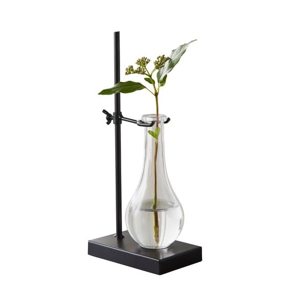 Vază din sticlă cu suport negru Native Laboratory