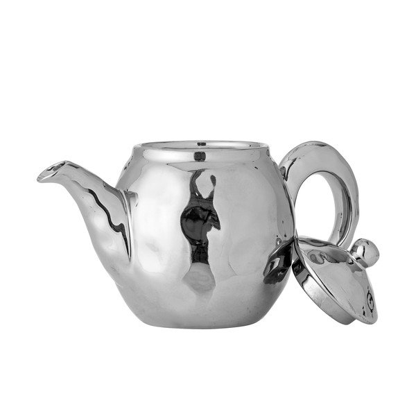 Ceainic argintiu lucios cu filtru din gresie ceramică Shine – Bloomingville-image-3