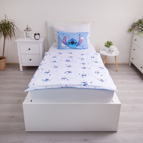 Lenjerie de pat pentru copii albastră din bumbac pentru pătuț 100x135 cm Lilo & Stitch "Clouds" – Jerry Fabrics-image-2