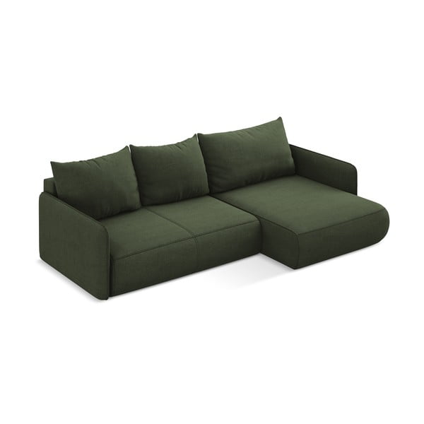 Colțar verde extensibil/cu spațiu de depozitare (cu colț pe partea dreaptă) Nanea – Makamii-image-4