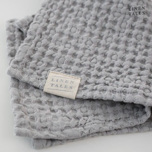 Prosop gri deschis 100x140 cm Honeycomb – Linen Tales-image-1