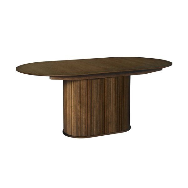 Masă de dining extensibilă cu aspect de lemn de stejar cu blat suplimentar 95x180 cm Nola – Unique Furniture