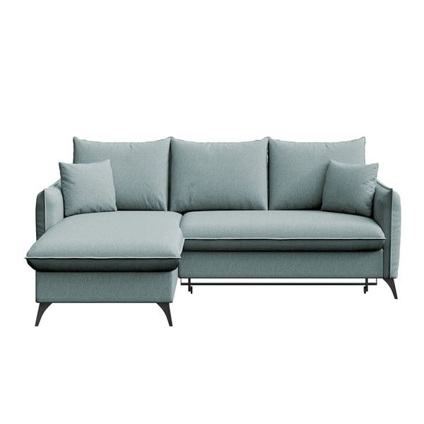 Colțar albastru deschis extensibil, cu spațiu de depozitare (cu colț pe partea stângă, cu șezlong) Brim – Rodier