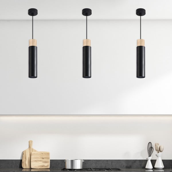 Lustră neagră cu abajur din metal Claro – Candellux Lighting-image-1