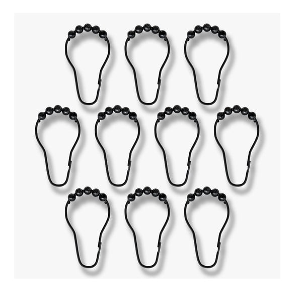 Cârlige pentru perdea de duș  negre 10 buc. Aqua – Mette Ditmer Denmark-image-3