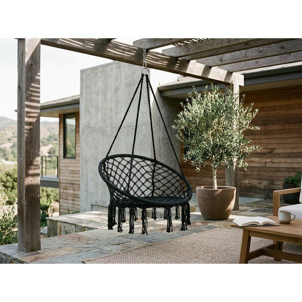 Scaun / leagăn suspendat Bonami Essentials Hylla, negru-image-4
