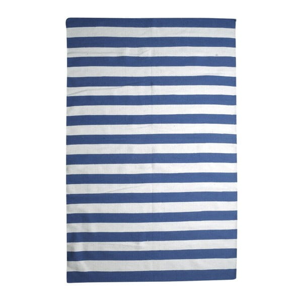 Covor de lână Geometry Stripes Blue & White, 200 x 300 cm