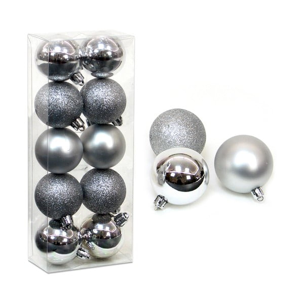 Set 10 globuri argintii de Crăciun Navidad Casa Selección,  ø 5 cm