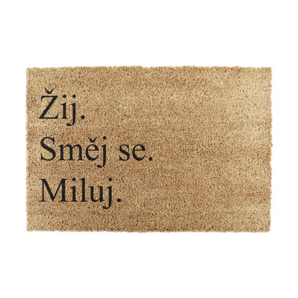 Covoraș de intrare din fibre de nucă de cocos 40x60 cm Žij a Miluj – Artsy Doormats
