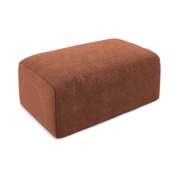 Taburet teracotă cu tapițerie din chenille Kona – Makamii-image-2