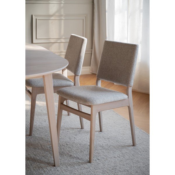 Scaun de dining crem/în culoare naturală deschisă din lemn de stejar Medford – Rowico-image-2