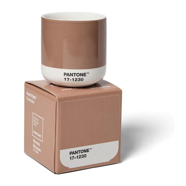 Cană maro deschis din ceramică 175 ml Cortado Mocha Mousse 17-1230 – Pantone-image-1
