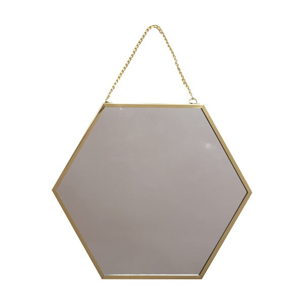 Oglindă aurită Maiko Hexagon