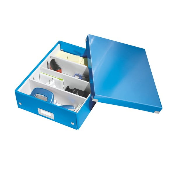 Cutie de depozitare albastră din carton cu capac 28x37x10 cm Click&Store – Leitz