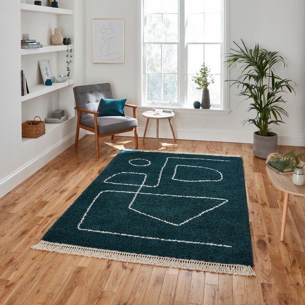 Covor Think Rugs Boho, 160 x 220 cm, verde-image-1