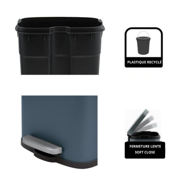 Coș de gunoi petrol cu pedală din oțel 5 l   Akira – Spirella-image-2