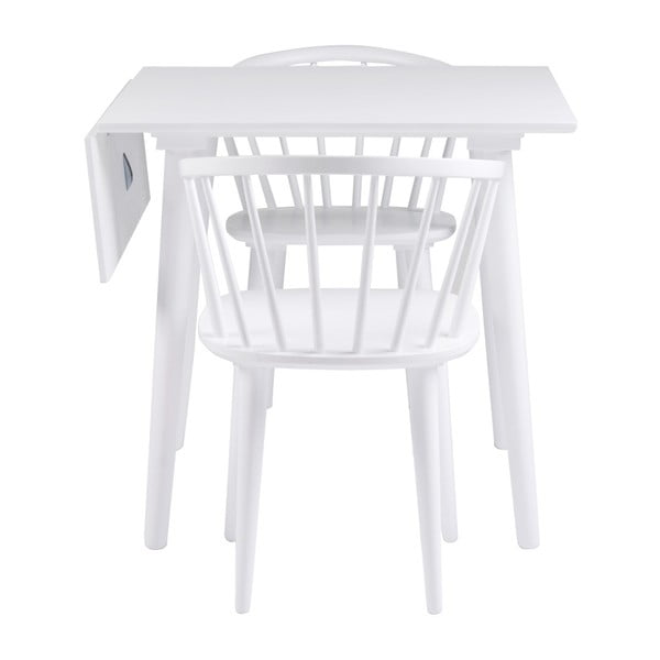 Scaun de dining din lemn de arbore de cauciuc Rowico Carmen, alb-image-2