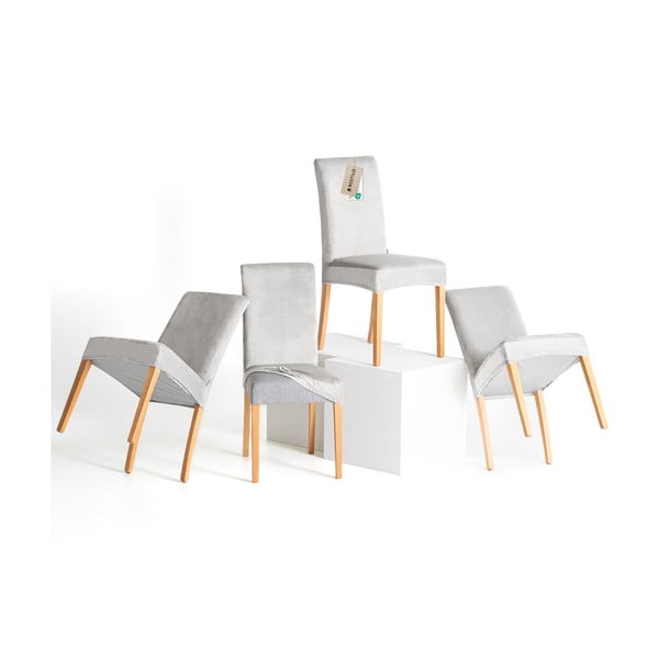 Huse gri-deschis 4 buc. elastice pentru scaun 48 cm Sento – Restilo
