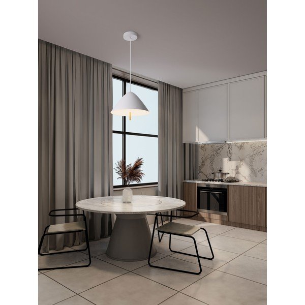 Lustră albă LED din metal cu abajur din metal ø 40 cm Oros – Nova Luce-image-2