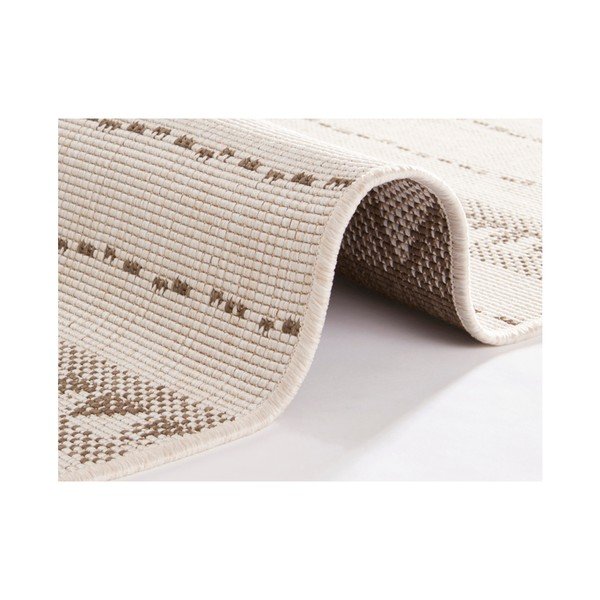 Covor reversibil adecvat interior/exterior Bougari Bahamas, 80 x 350 cm, maro-crem-image-1