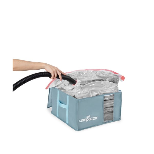 Cutie de depozitare pentru haine din plastic cu vacuum 42x40x25 cm Blue Edition – Compactor-image-2